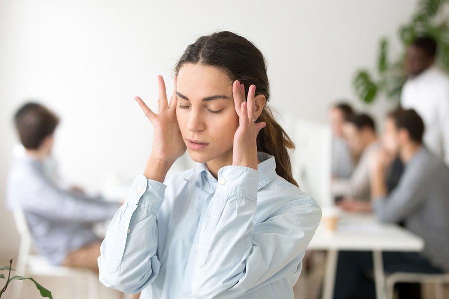 Woman stressed about the holiday season