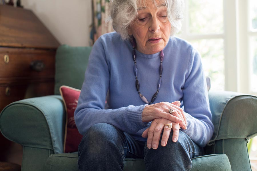 An elderly lady with Parkinson's Disease