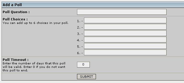 Poll Form Sample